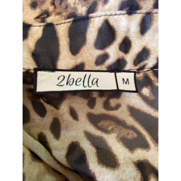 2bella blouse leopard animal cheetah print size M - Picture 5 of 5